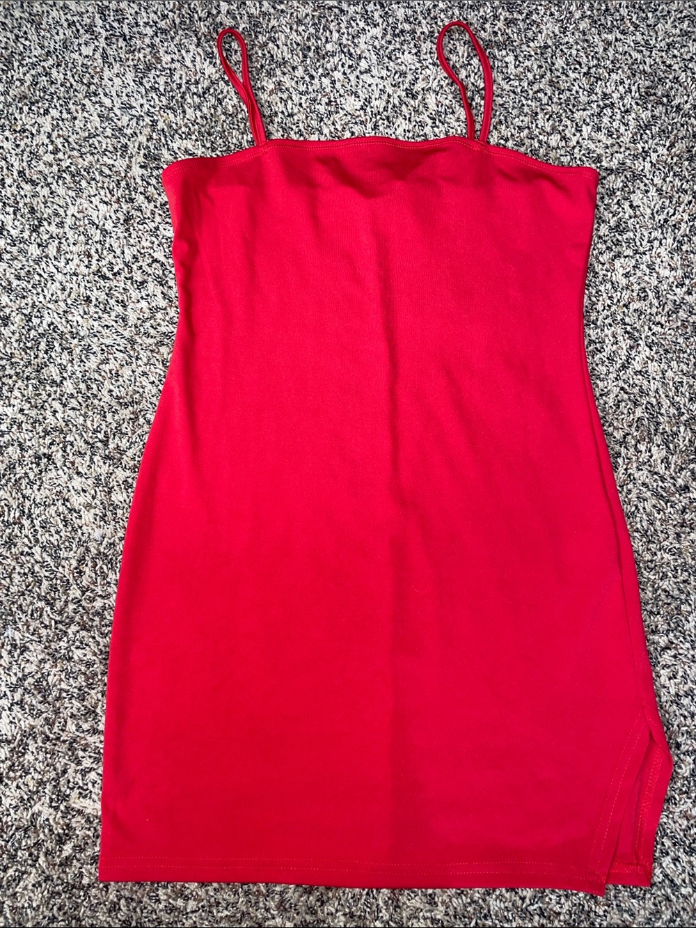 Red Spaghetti Strap Bodycon Mini Dress SHEIN Large (8/10) NWOT